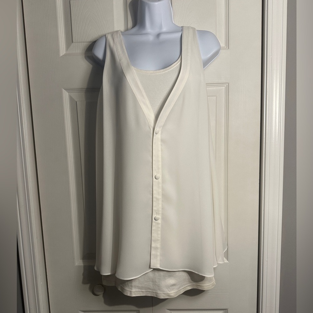 VIVIENNE TAM Dress Cream Vintage Tank Dress With Overlay. Size 2 (small)